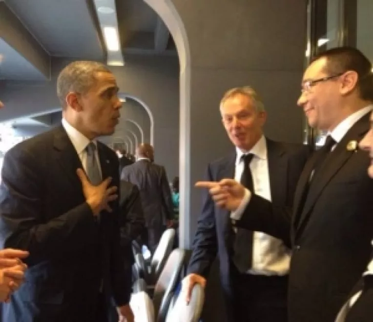 Ce au vorbit Barack Obama si Victor Ponta in loja stadionului din Johannesburg 