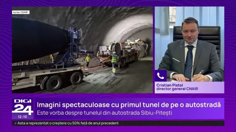 Imagini spectaculoase cu "Daniela", primul tunel de pe o autostrada din Romania